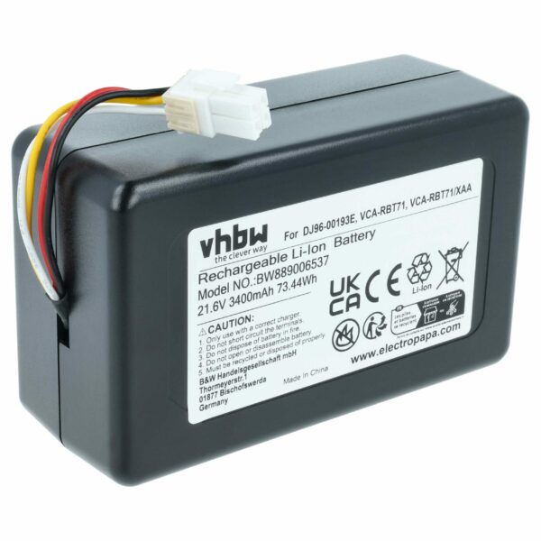 Bateria vhbw para Samsung DJ96-00193E, VCA-RBT71/XAA, VCA-RBT71 - 3400mAh, 21.6V, Li-Ion