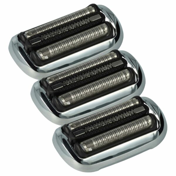 3 Cabeças de Corte de Substituição para Braun 73S, 81746548 - vhbw (Preto/Branco/Prata)