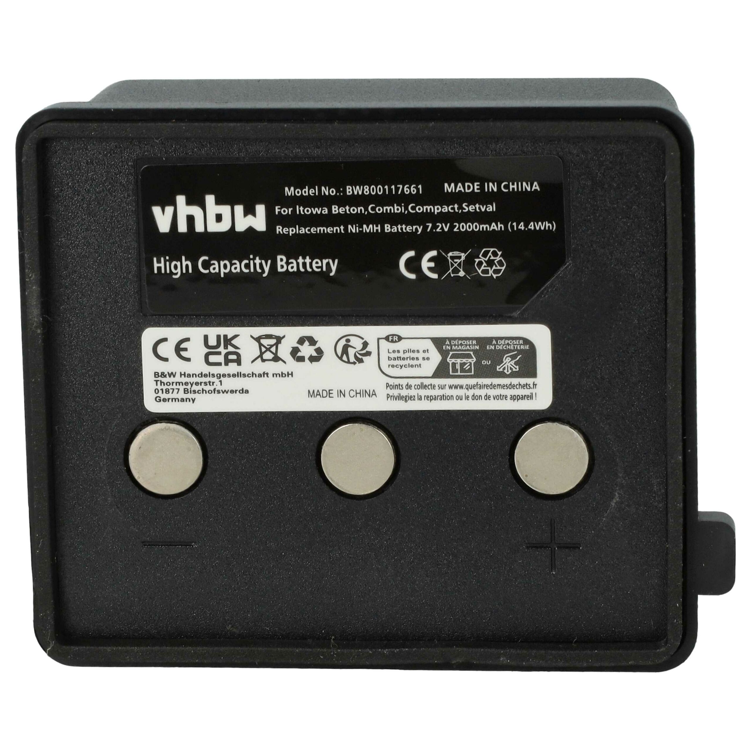 Bateria vhbw para Controlo Remoto Itowa BT7223, BT7223MH 2000 mAh 7.2 V NiMH - Image 3