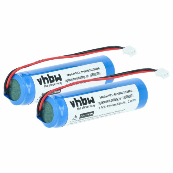 2x Bateria vhbw para Datalogic 90ACC1945, 128000791 - Scanner Portátil - 750 mAh 3.7 V