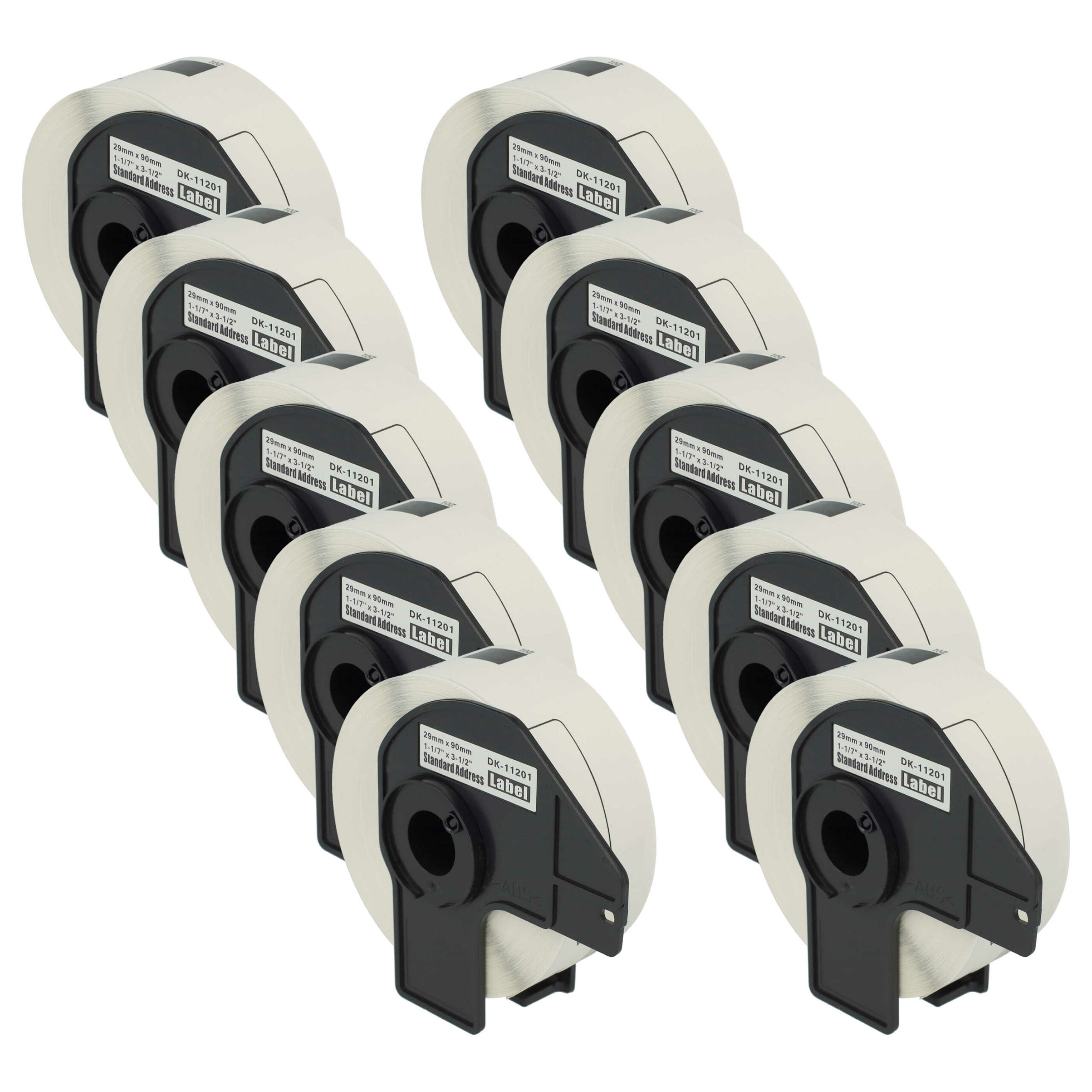 10x Rolo de Etiquetas compatível com Brother DK-11201 - 29 mm x 90 mm + Suporte