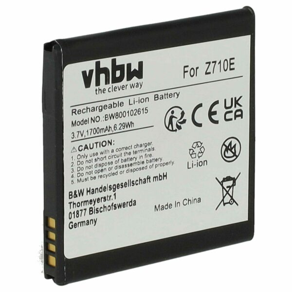 Bateria para Telemóvel HTC compatível com BA S560, 35H00170-01M, 35H00150-01M, BA58130 - 1700 mAh 3.7 V Li-Ion vhbw