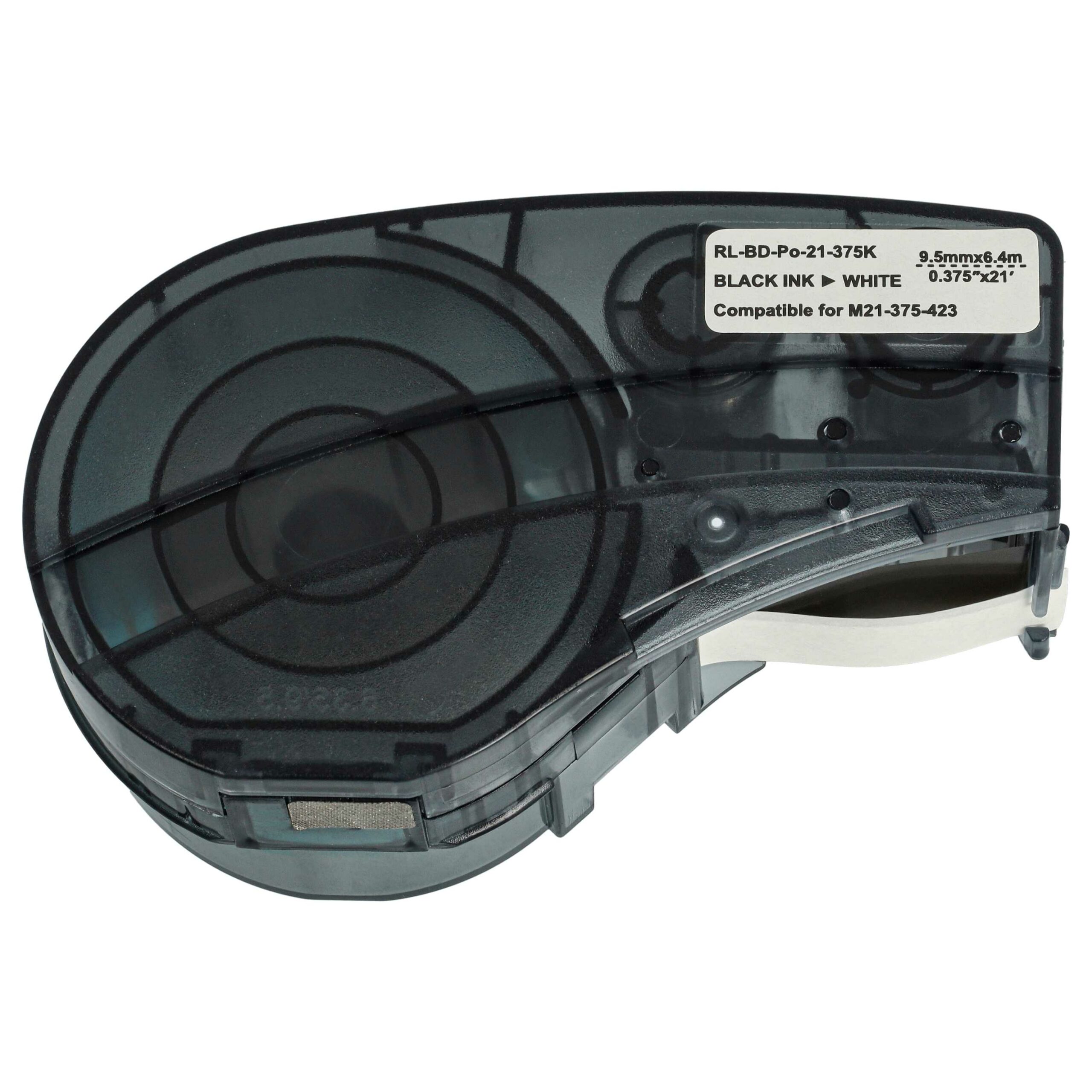 Fita de Etiquetas Compatível Brady M21-375-423 - 9.53 mm Preto sobre Branco - Image 3
