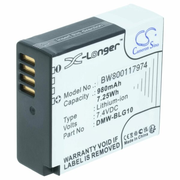 Bateria vhbw para Leica BP-DC15E, BP-DC15 - 980mAh, 7.4V, Li-Ion