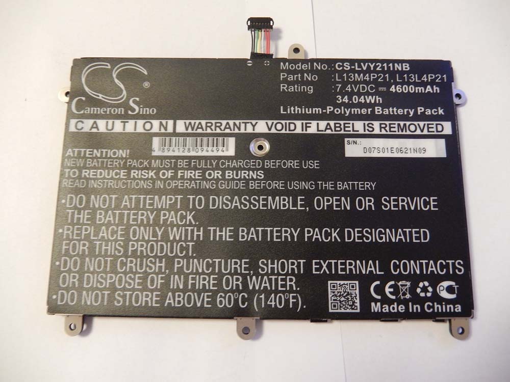 Bateria vhbw para portáteis Lenovo L13M4P21 (4600 mAh, 7.4 V)