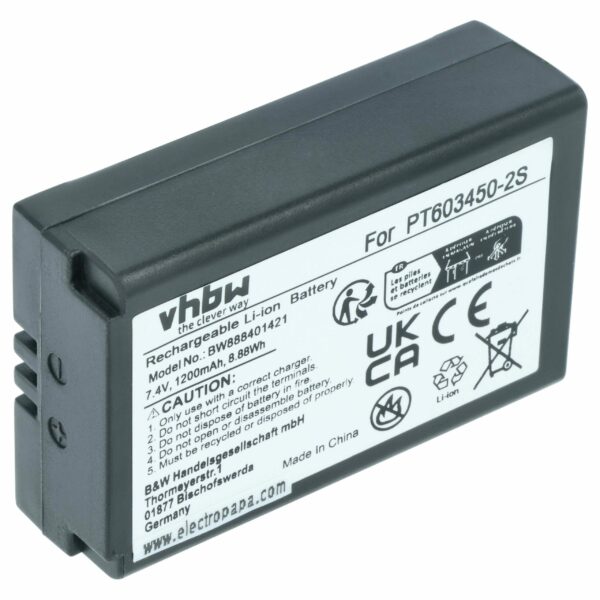 Bateria Laser compatível CEM PT603450-2S - 1200 mAh 7.4 V Li-Ion vhbw