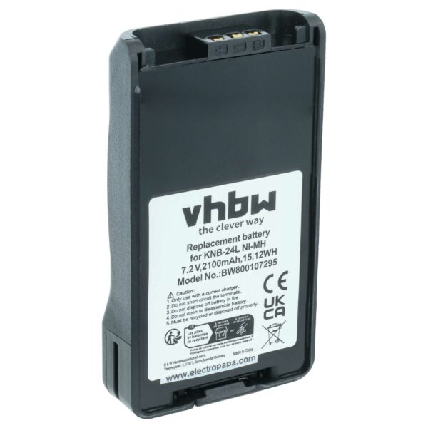 Bateria de Reposição para Rádio Kenwood KNB-24L, KNB-24LX, KNB-25A, KNB-24, KNB-24Li, KNB-25 - 2100 mAh 7.2V NiMH