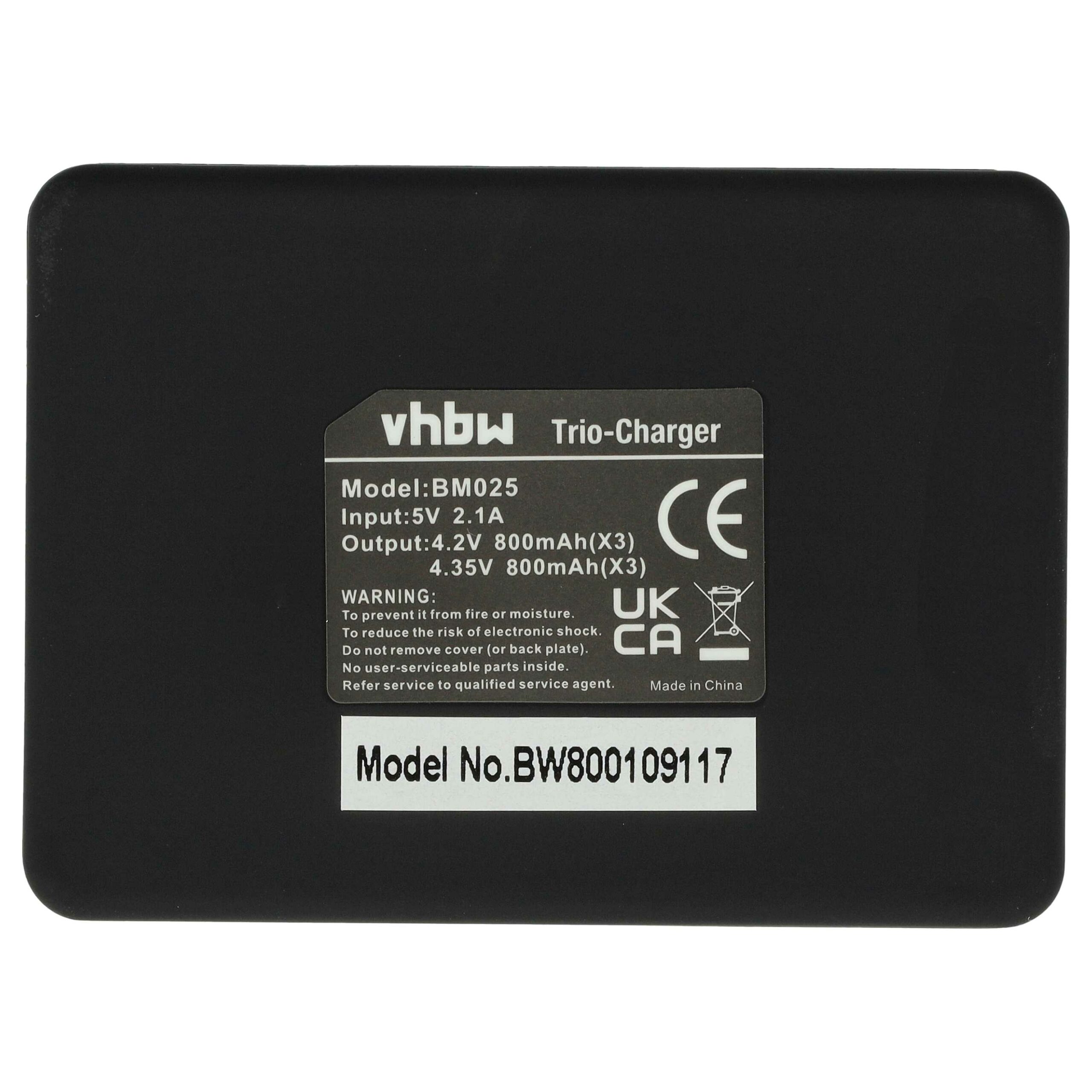Carregador de Baterias Triplo Micro-USB + Cabo para GoPro HD Hero 4 / 3 vhbw - Image 3