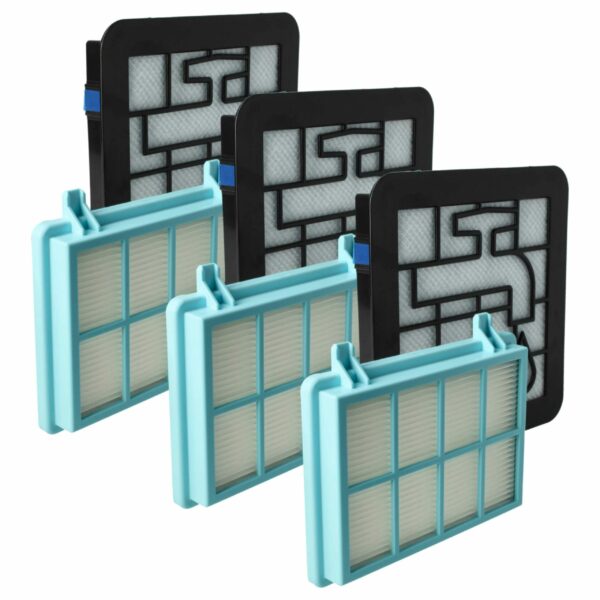 Conjunto de 3 Filtros vhbw para Aspirador Philips 432200494471