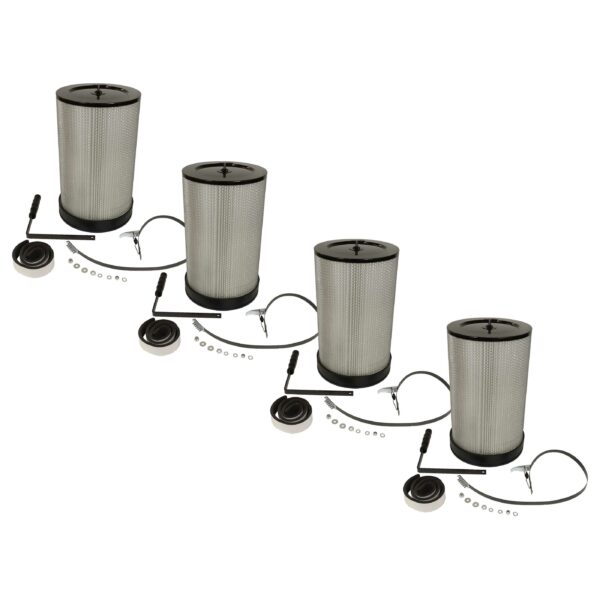 Conjunto de 4 Filtros de Pó Fino + Escova de Limpeza vhbw - Compatível com Scheppach, Metabo e BAMATO CF1
