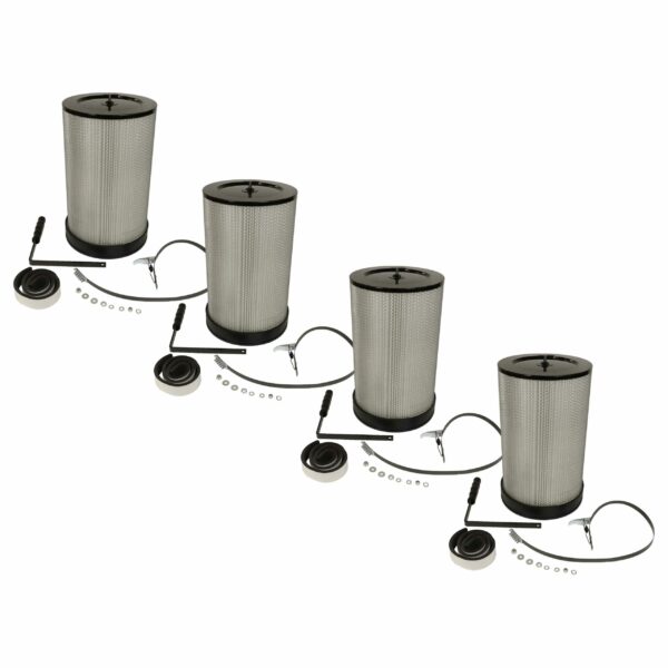 Conjunto de 4 Filtros de Pó Fino + Escova de Limpeza vhbw - Compatível com Scheppach, Metabo e BAMATO CF1