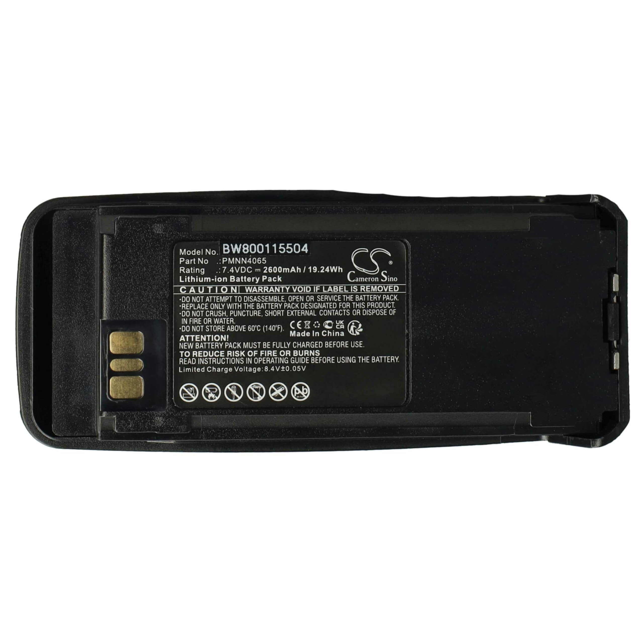Bateria vhbw 5x para Rádio Motorola NNTN4066, PMNN4065, NNTN4077, NNTN4103 - 2600 mAh 7.4 V Li-Ion com Clipe - Image 3