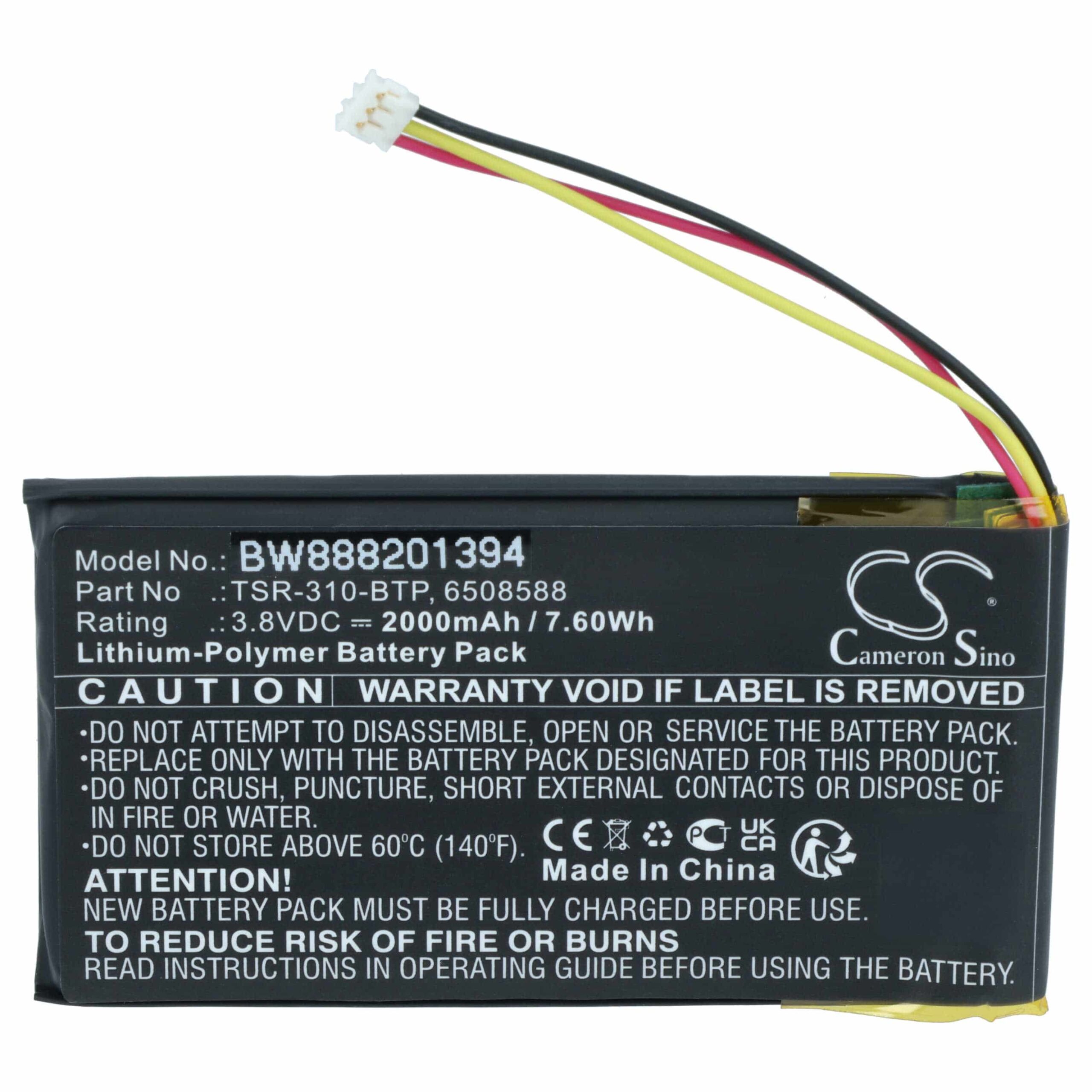 Bateria vhbw para computador portátil Crestron TSR-310 2000mAh, 3.8V - Image 3