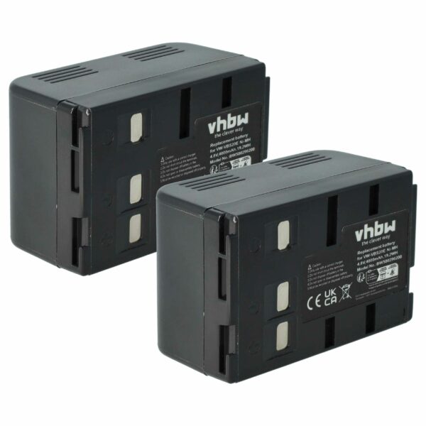 Bateria vhbw 4000 mAh para Câmaras Panasonic HHR-V211, VW-VBH10E, HHR-V212 - Pack 2 Unidades