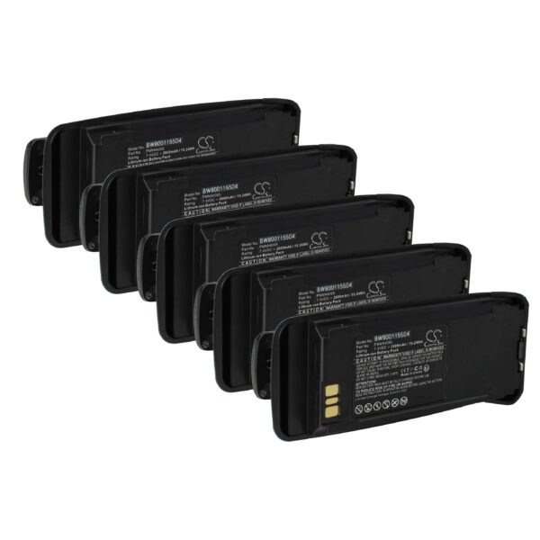 Bateria vhbw 5x para Rádio Motorola NNTN4066, PMNN4065, NNTN4077, NNTN4103 - 2600 mAh 7.4 V Li-Ion com Clipe