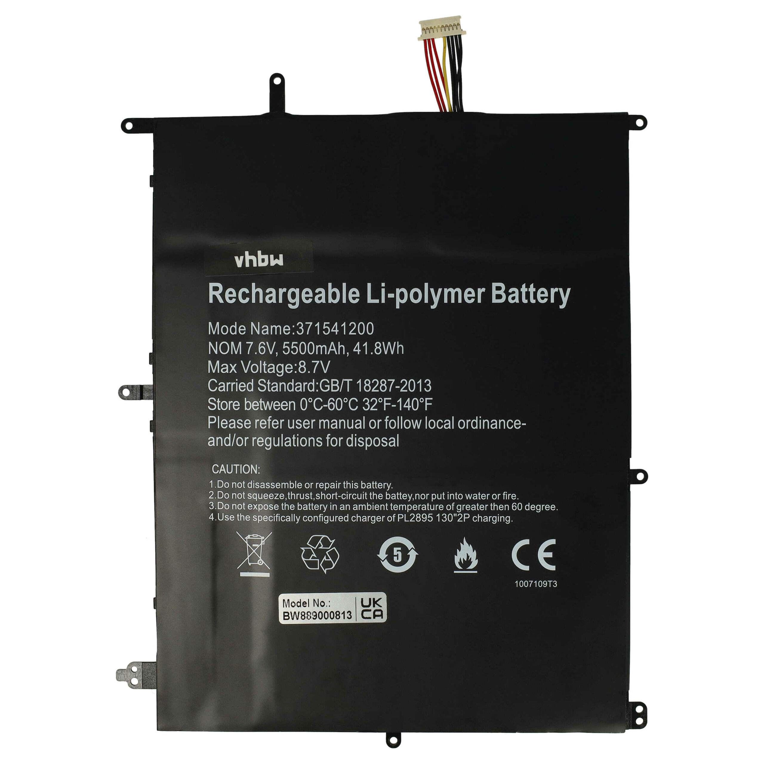 Bateria vhbw para Trekstor A146 - 5500 mAh 7.6 V Li-polymer