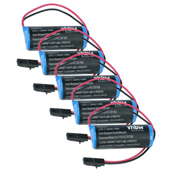 Bateria vhbw 5x para Controlador CNC Allen Bradley 1770-XYC 2200 mAh 3 V Li-MnO2