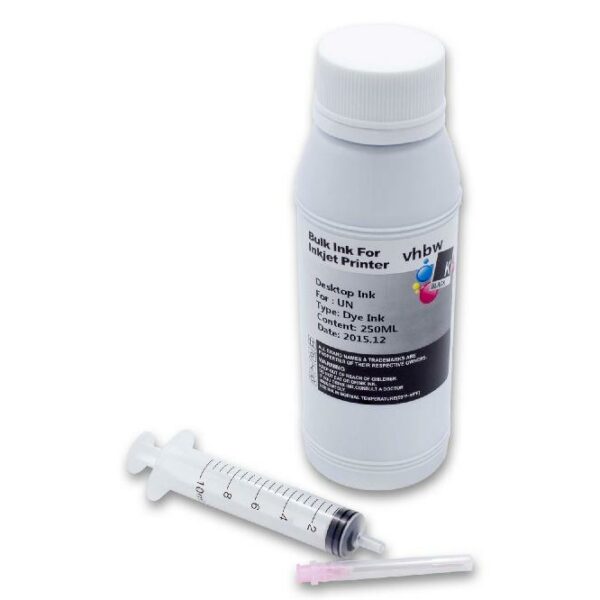 Tinta de Recarga Preta para Impressoras Canon, HP e Outras - 250 ml vhbw