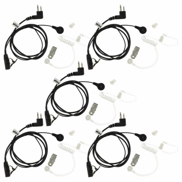Conjunto de 5 Auscultadores de Segurança para Motorola GP300 com Botão de Resposta, Clip e Cabo Phono