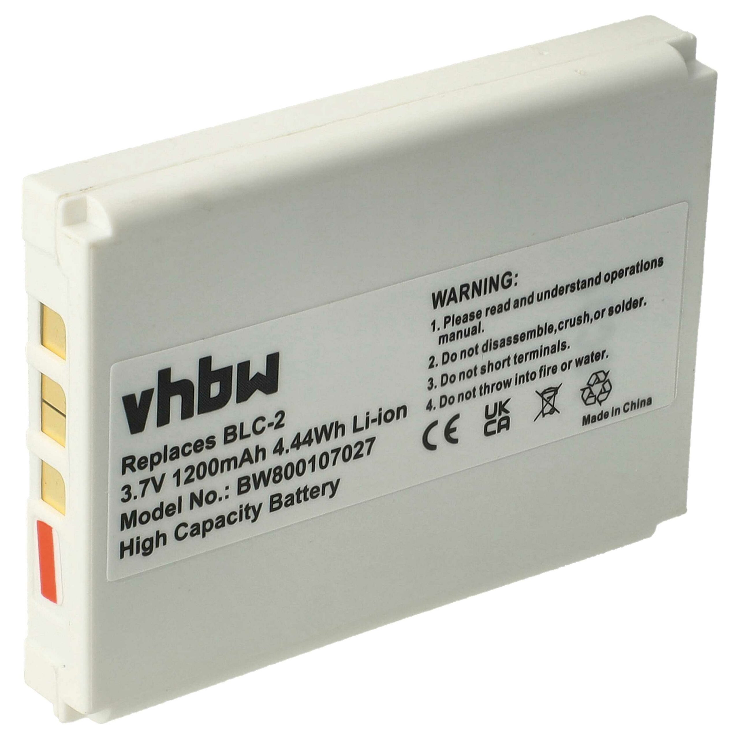 Bateria vhbw para CipherLab BA-80S1A2, KB1B371200005 - 1200 mAh 3.7 V Li-Ion