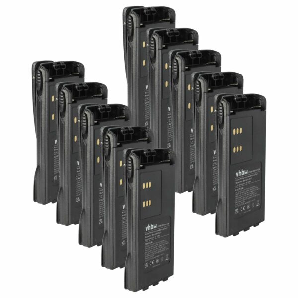 Bateria vhbw 10x para Rádio Motorola HMNN4151, HMNN4154, HNN4001, HMNN4158, HMNN4159 - 2100 mAh 7.2 V NiMH