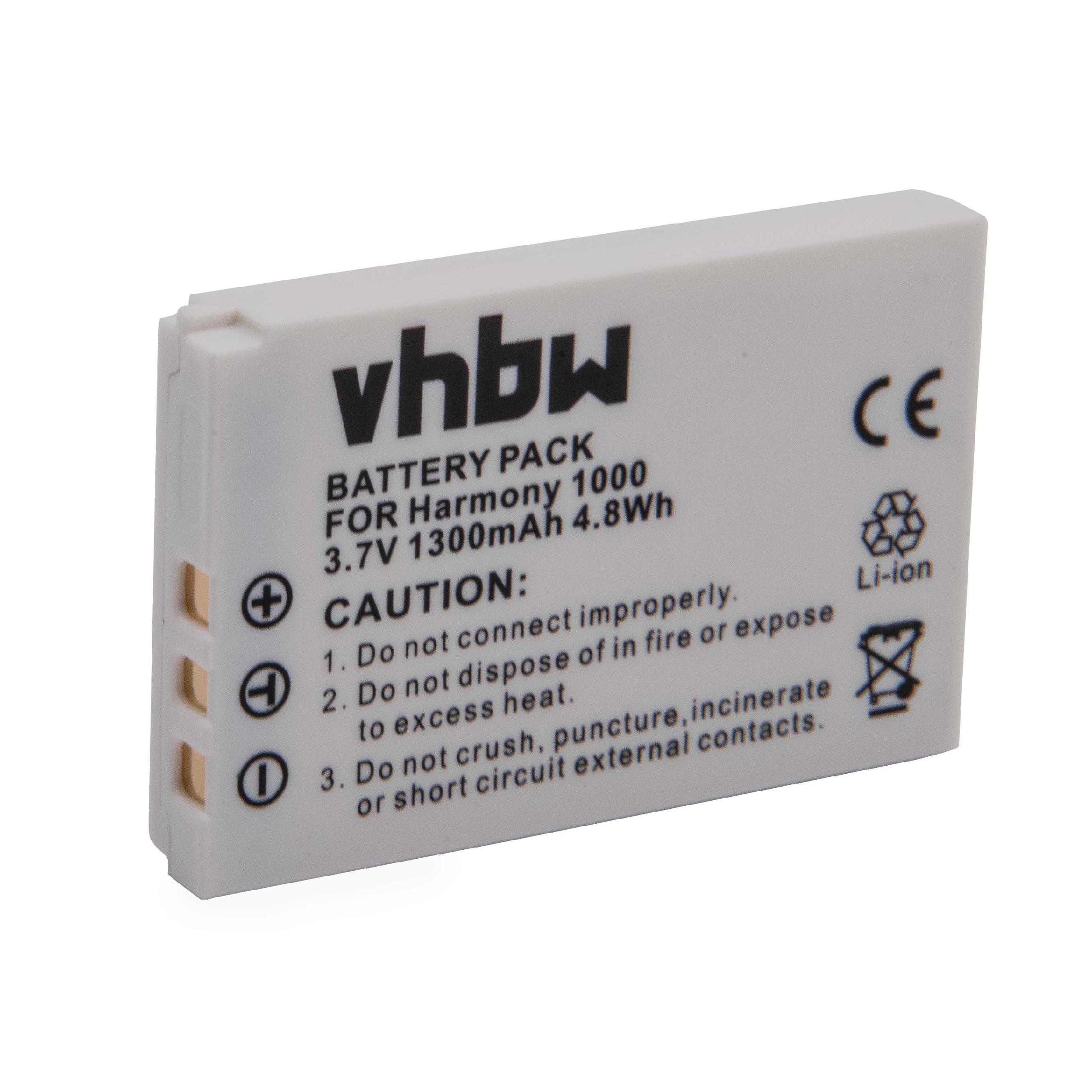 Bateria de Substituição vhbw para Controlo Remoto Logitech - 1300 mAh 3.7 V Li-Ion