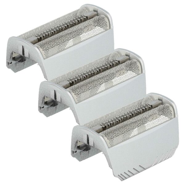 3x Lâmina Dupla para Barbeador Braun 30B, 30B Mul, 30S - vhbw com Moldura, Prateada