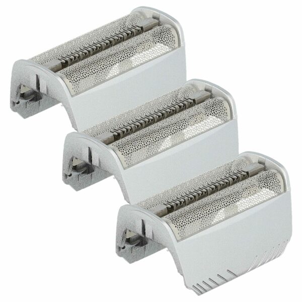 3x Lâmina Dupla para Barbeador Braun 30B, 30B Mul, 30S - vhbw com Moldura, Prateada