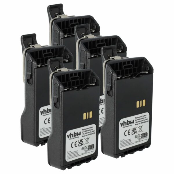 Bateria vhbw 5x 2600 mAh 7.4V Li-Ion para Motorola PMNN4511A, PMNN4440, PMNN4502A
