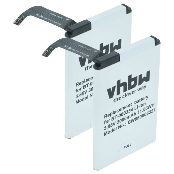 2x Bateria vhbw para Zebra Barcode Scanner POS (3000 mAh, 3.85 V)