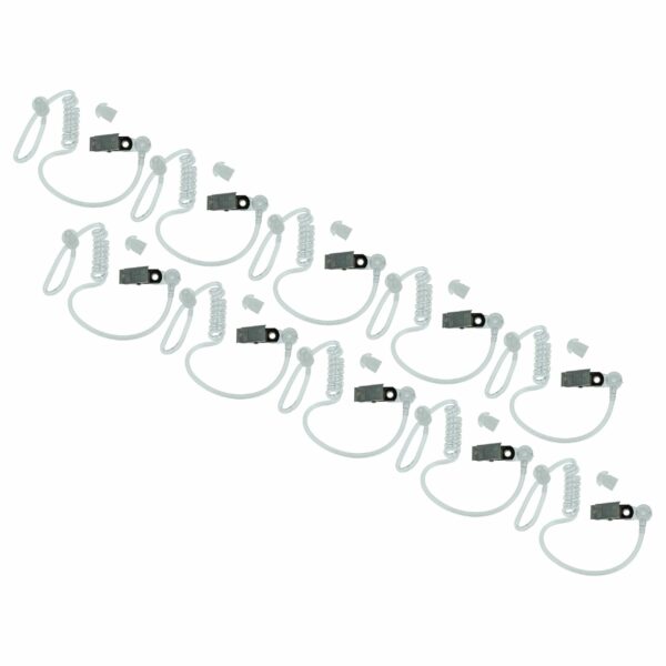 10x Tubo Acústico vhbw para Auscultador Motorola FTN6707 - Espiral Silicone/Metal com Adaptador e Clip