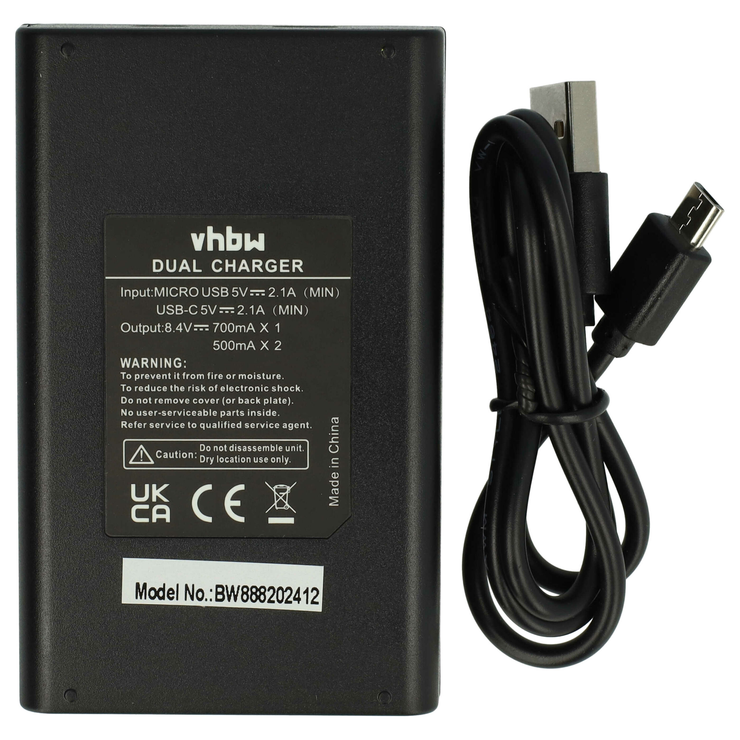 Carregador de Bateria Micro-USB + USB-C vhbw para Câmaras Leica, Panasonic e Sigma - Image 2