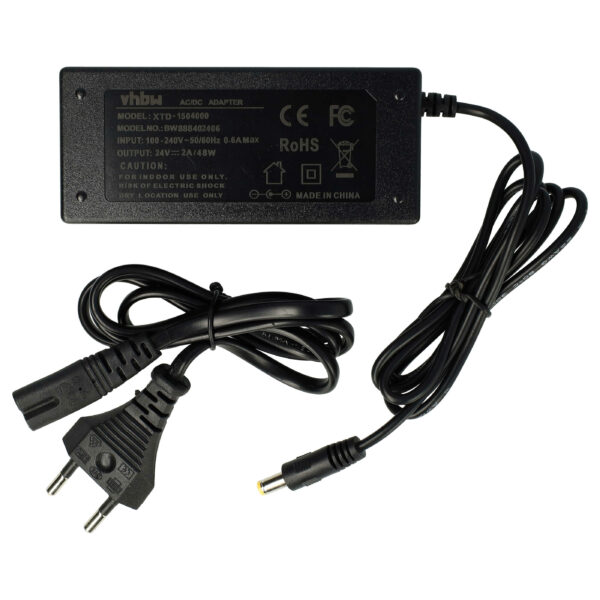 Adaptador de Alimentação 24 V com Ficha 5.5 x 2.5 mm para Vários Dispositivos Elétricos - 200 cm vhbw
