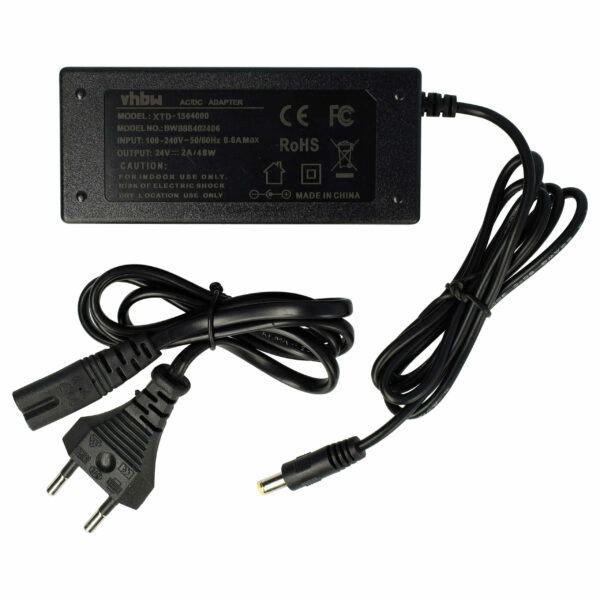 Adaptador de Alimentação 24 V com Ficha 5.5 x 2.5 mm para Vários Dispositivos Elétricos - 200 cm vhbw