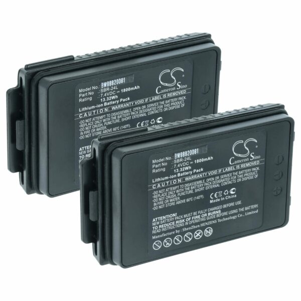 Bateria vhbw para Rádio Yaesu SBR-24L - 1800 mAh 7.4 V Li-Ion (Pack 2x)