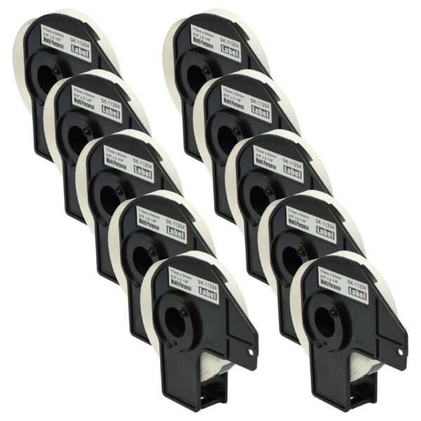 10x Rolo de Etiquetas compatível com Brother DK-11204 - 17 mm x 54 mm + Suporte