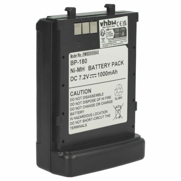 Bateria vhbw para Rádios Icom BP-173, BP-180H, BP-180 - 1000 mAh 7.2 V NiMH