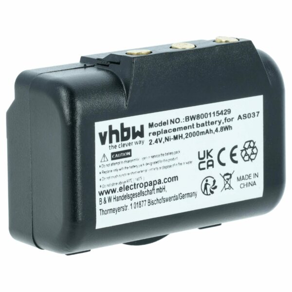 Bateria de Substituição vhbw para Controlo Remoto Industrial IMET WBH04.965, AS037 - 2000 mAh