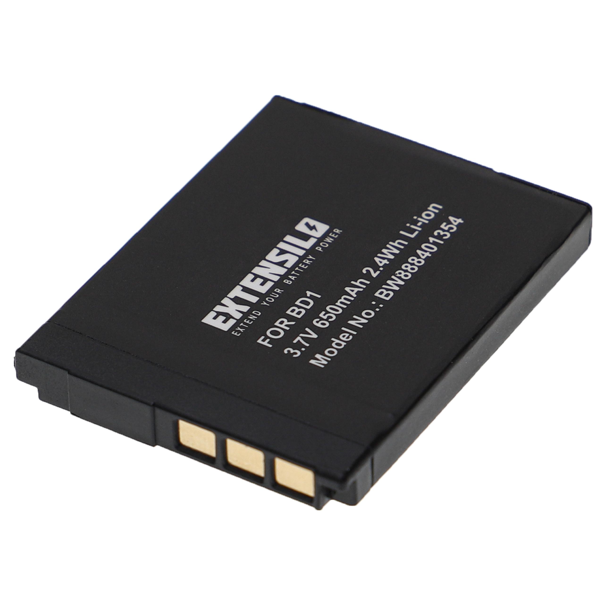 Bateria EXTENSILO para Sony NP-BD1, NP-FD1 - 650mAh, 3.7V, Li-Ion - Image 2