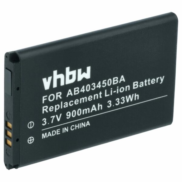 Bateria para Telemóvel Samsung AB403450BEC, AB403450BE, AB403450BC, AB403450BA - 900 mAh 3.7 V Li-Ion vhbw