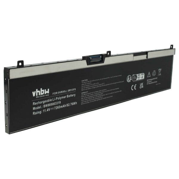 Bateria para Portátil vhbw para Dell Precision 7330, 7530, 7730 7260 mAh 11.4 V Li-polímero