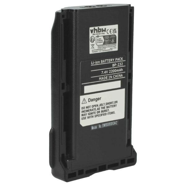 Bateria para Rádio vhbw 2200 mAh 7.4 V Li-Ion (substitui Icom BP-232, BP-231)