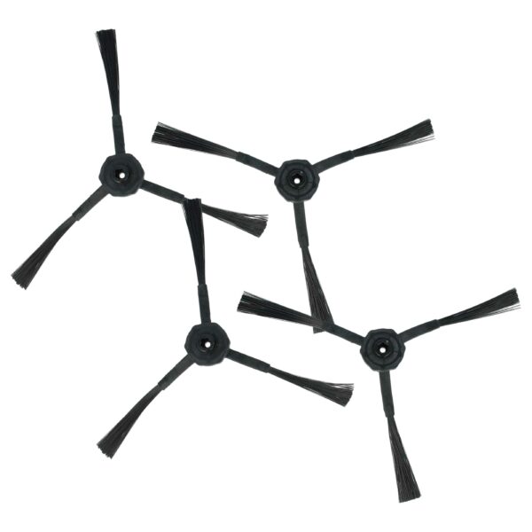 4 Escovas Laterais para Aspiradores Robóticos iLife, Ecovacs, Haier, Ariete - 3 Braços, Preto