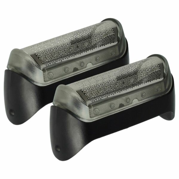 2x Lâmina de Barbear para Braun 5733700, 5733701, 20s, 20B, 10B, 5733702 - vhbw com Moldura, Preto/Prateado