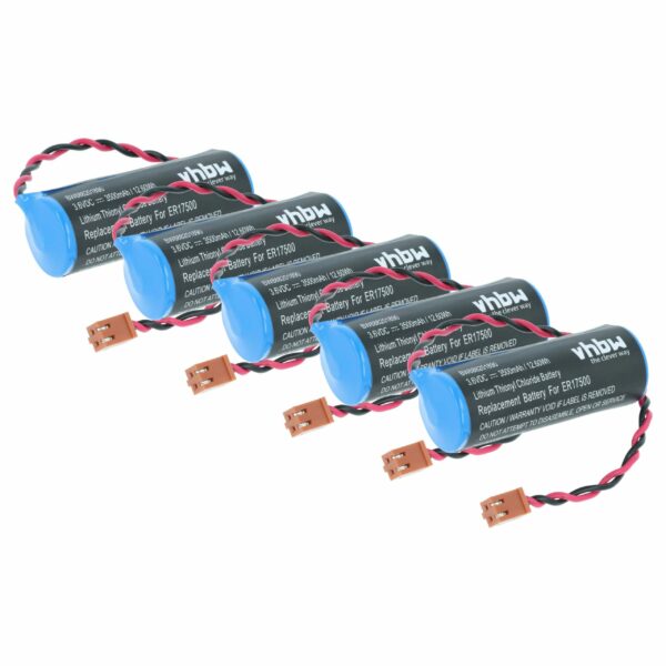 Bateria de Substituição 5x para Controlador Industrial Omron CS1W-BAT01 - 3500mAh 3.6V Li-SOCl2