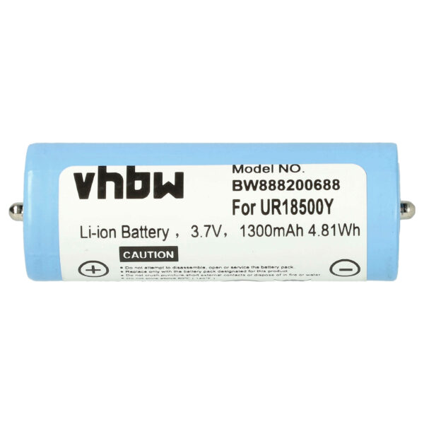 Bateria para Máquina de Barbear Braun vhbw - Substitui 81377206, UR18500Y, 67030925 - 1300 mAh 3.7 V Li-Ion