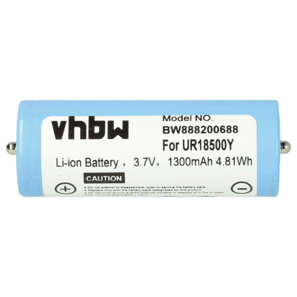 Bateria para Máquina de Barbear Braun vhbw - Substitui 81377206, UR18500Y, 67030925 - 1300 mAh 3.7 V Li-Ion