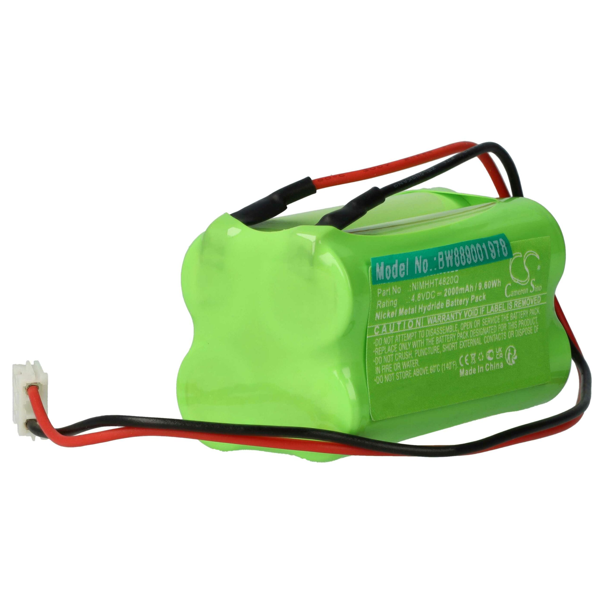 Bateria de Emergência 2x vhbw 2000 mAh 4.8V NiMH compatível ABM NIMHHT4820Q - Image 3