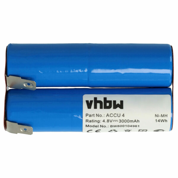 Bateria vhbw 3000 mAh 4.8 V NiMH para Gardena Accu4 TBGD430MU