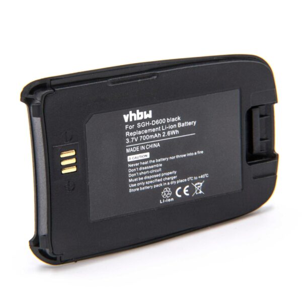 Bateria vhbw compatível com Samsung BST4389BE - 700 mAh 3.7 V Li-Ion + Capa Traseira
